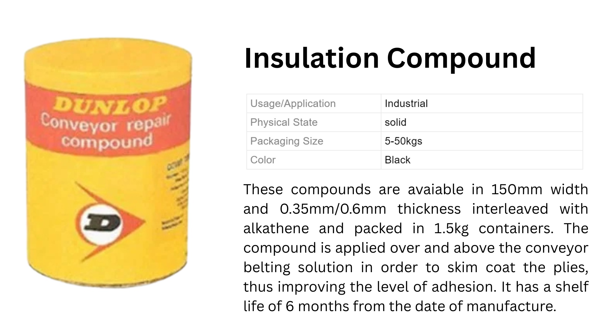 Conveyor repair materials